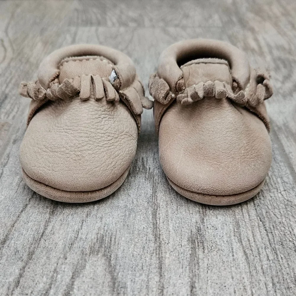 Freshly Picked Weatherd Brown Moccasin Baby Shoes 6-12 Months